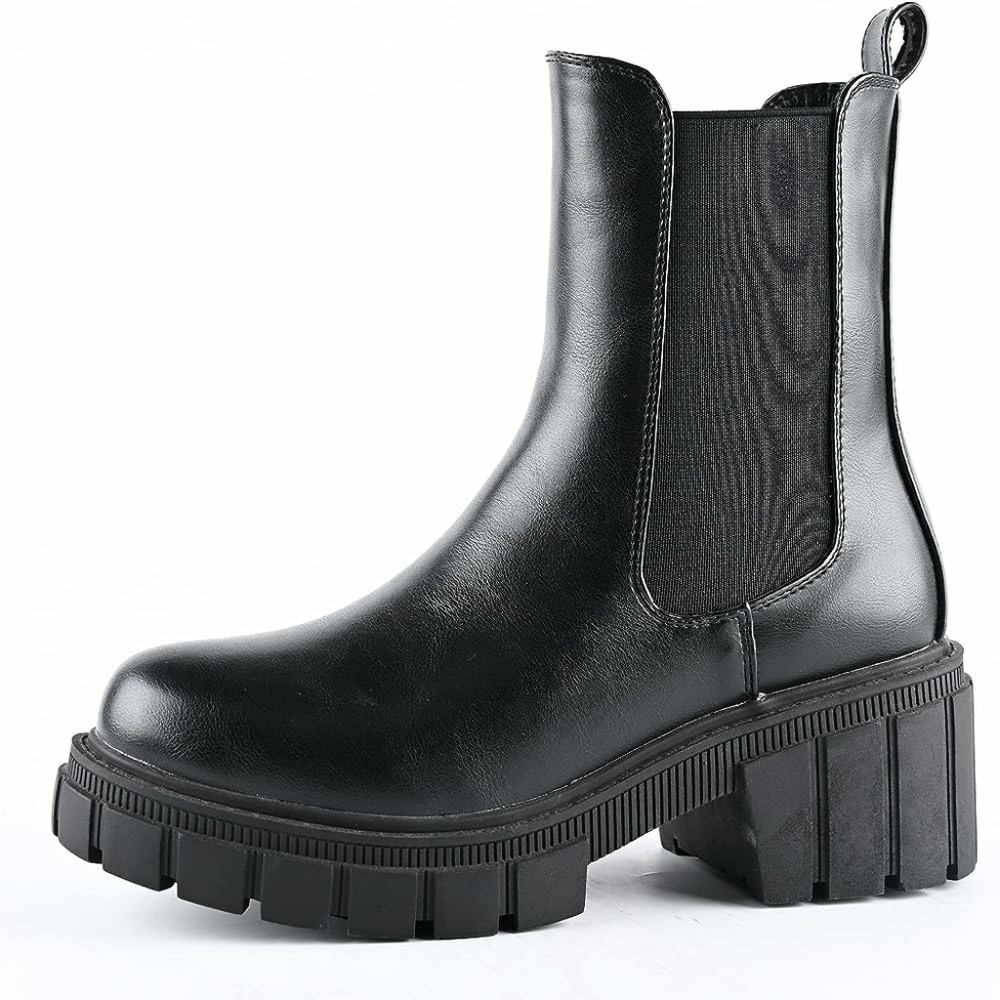 READYSALTED Women's Cleated Chunky Lug Sole Platform Chelsea Boots (KANDY) US 9